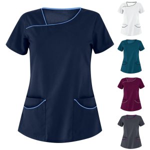 Women's nurse scrub suit set with top and pants – stylish and comfortable hospital uniform for healthcare professionals in soft fabric